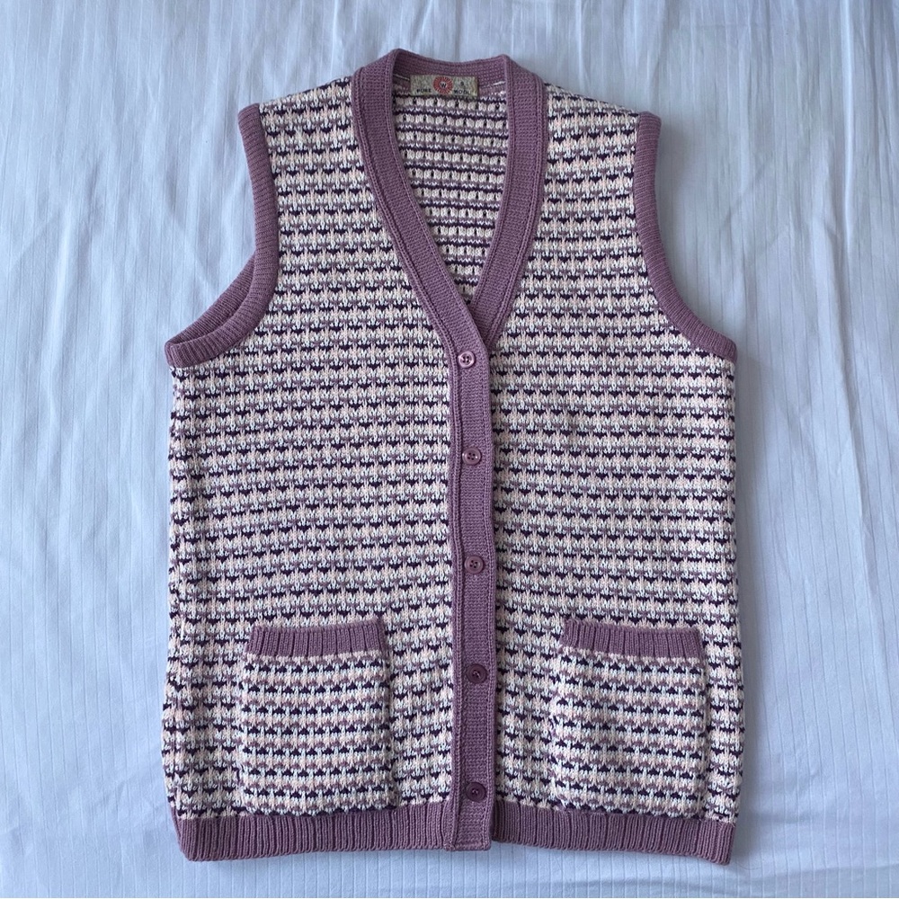 Vintage Pure Wool Knit Vest